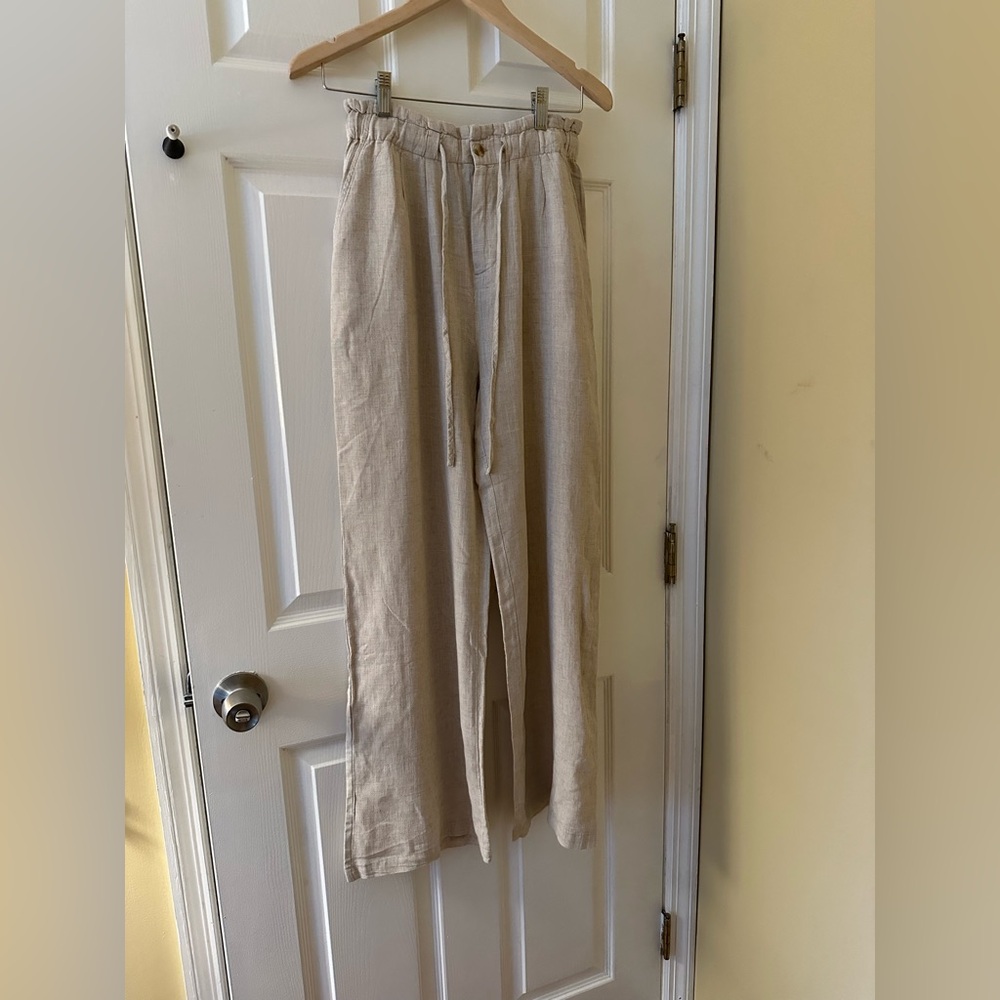Thread & Supply Light Tan Wide-Leg Pants
